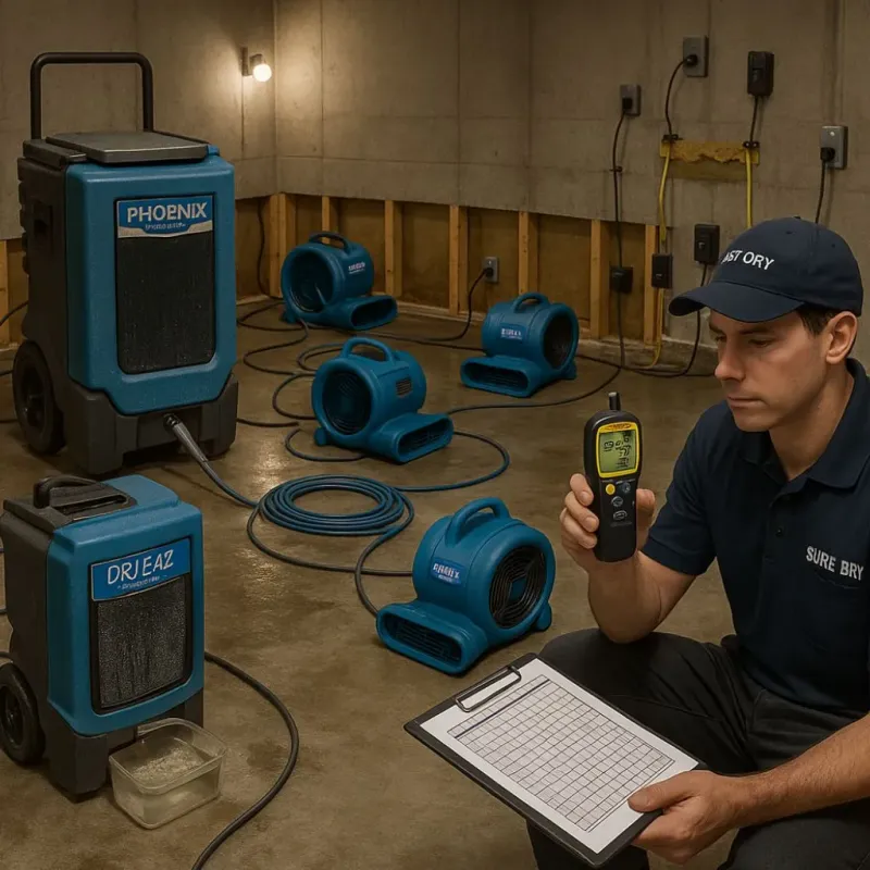 Structural Drying and Dehumidification process in Hometown, IL